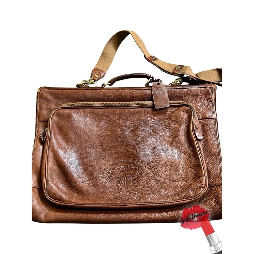 Vintage Ghurka Garment Leather Bag No. 83 Travel Luggage Trifold‎ Hanging Brown